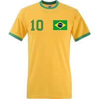 Youth Designz T-Shirt Brasilien Herren T-Shirt im Fußball Trikot Look mit trendigem Motiv von Youth Designz