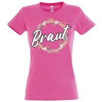 Youth Designz T-Shirt Braut Team Braut JGA Damen Shirt mit trendigem Braut Spruch Frontaufdruck von Youth Designz