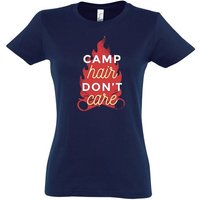 Youth Designz T-Shirt Camp Hair Dont Care Damen Shirt mit lustigem Camping Frontprint von Youth Designz