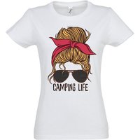 Youth Designz T-Shirt Camping Life Damen Shirt mit trendigem Frontprint von Youth Designz