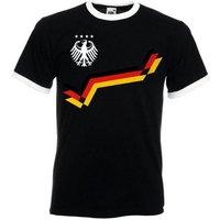 Youth Designz T-Shirt Deutschland Shirt Retro Fußball Trikot Look mit modischem Frontprint von Youth Designz