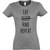 Youth Designz T-Shirt Eat Rave Repeat Damen T-Shirt mit trendigem Frontprint von Youth Designz