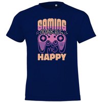 Youth Designz T-Shirt Gaming Makes Me Happy Kinder Shirt mit trendigem Frontprint von Youth Designz