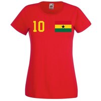 Youth Designz T-Shirt Ghana Damen Shirt mit trendigem Trikot Look von Youth Designz