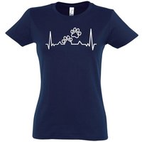 Youth Designz T-Shirt Heartbeat Hundepfoten Damen Shirt mit trendigem Frontprint von Youth Designz