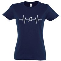 Youth Designz T-Shirt Heartbeat Musik Note Damen Shirt mit Music Frontprint von Youth Designz