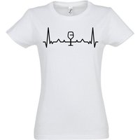 Youth Designz T-Shirt Heartbeat Wein Damen Shirt mit trendigem Frontprint von Youth Designz