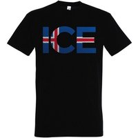 Youth Designz T-Shirt Iceland Herren T-Shirt im Fußball Look mit ICE Frontprint von Youth Designz