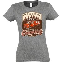 Youth Designz T-Shirt Life Is Better When You're Camping Damen Shirt mit lustigem Frontprint von Youth Designz