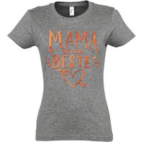 Youth Designz T-Shirt Mama Ist Die Beste Damen T-Shirt mit trendigem Frontprint von Youth Designz