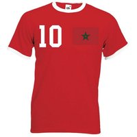 Youth Designz T-Shirt Marokko Herren T-Shirt im Fußball Trikot Look mit trendigem Motiv von Youth Designz