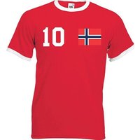 Youth Designz T-Shirt Norwegen Herren T-Shirt im Fußball Trikot Look mit trendigem Motiv von Youth Designz
