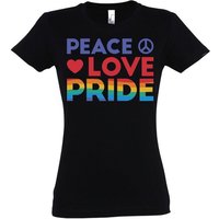 Youth Designz T-Shirt Peace Love Pride Damen T-Shirt mit modischem Frontprint von Youth Designz