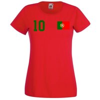 Youth Designz T-Shirt Portugal Damen T-Shirt im Fußball Trikot Look mit trendigem Motiv von Youth Designz