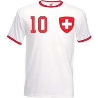 Youth Designz T-Shirt Schweiz Herren T-Shirt im Fußball Trikot Look mit trendigem Motiv von Youth Designz