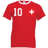 Youth Designz T-Shirt Schweiz Herren T-Shirt im Fußball Trikot Look mit trendigem Motiv von Youth Designz