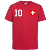 Youth Designz T-Shirt Schweiz Kinder T-Shirt im Fußball Trikot Look mit trendigem Motiv von Youth Designz