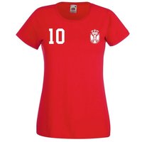 Youth Designz T-Shirt Serbien Damen T-Shirt im Fußball Trikot Look mit trendigem Motiv von Youth Designz