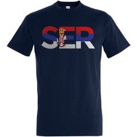 Youth Designz T-Shirt Serbien Herren T-Shirt im Fußball Look mit SER Frontprint von Youth Designz