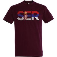 Youth Designz T-Shirt Serbien Herren T-Shirt im Fußball Look mit SER Frontprint von Youth Designz