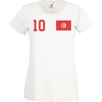 Youth Designz T-Shirt Tunesien Damen T-Shirt im Fußball Trikot Look mit trendigem Motiv von Youth Designz