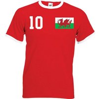 Youth Designz T-Shirt Wales Herren Shirt im Fußball Trikot Look mit trendigem Motiv von Youth Designz