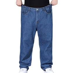 Herren Hip Hop Jeanshose Baggy Jeans Denim Cargohosen Lange Loose Fit Hose Streethose(Size:42W,Color:Dark Blue) von Youthful flying