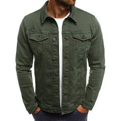 Youthny Herren Jeansjacke Jacke Hoodie Strickjacke Kapuzenpullover Vintage Jeans Jacke (XL(EU L), Armeegrün) von Youthny