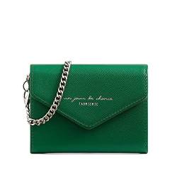 Damen Geldbörsen Blau Frauen Party Geldbörsen Kurze Taschen mit Reißverschluss Geldbörsen mit Reißverschluss Clutch Bag Handytasche Schlüssel-Mini-Geldbörse (Green, One Size) von Youyu77