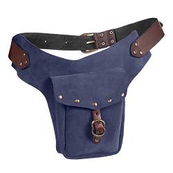 Hüfttaschen Für Männer Vintage mittelalterliche Hüfttasche Tasche kleine Geldbörse sportlich Reiten Hüfte Fanny Taille Schlüssel-Münzbeutel (Blue, One Size) von Youyu77