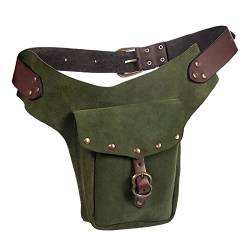 Hüfttaschen Für Männer Vintage mittelalterliche Hüfttasche Tasche kleine Geldbörse sportlich Reiten Hüfte Fanny Taille Schlüssel-Münzbeutel (Green, One Size) von Youyu77