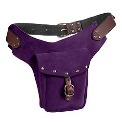 Hüfttaschen Für Männer Vintage mittelalterliche Hüfttasche Tasche kleine Geldbörse sportlich Reiten Hüfte Fanny Taille Schlüssel-Münzbeutel (Purple, One Size) von Youyu77