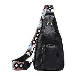 Laufhose Kurz Mit Taschen Damen Stilvolle Schultertasche, Hüfttasche, Taille, einfarbiges Muster mit PU-, Umhängetasche, Reise, Sport, Umhängetasche Schlüsseletui mit (Black, One Size) von Youyu77