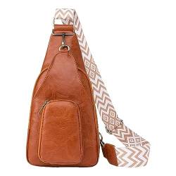 Laufhose Kurz Mit Taschen Damen Stilvolle Schultertasche, Hüfttasche, Taille, einfarbiges Muster mit PU-, Umhängetasche, Reise, Sport, Umhängetasche Schlüsseletui mit (Brown, One Size) von Youyu77