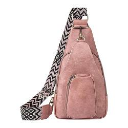 Laufhose Kurz Mit Taschen Damen Stilvolle Schultertasche, Hüfttasche, Taille, einfarbiges Muster mit PU-, Umhängetasche, Reise, Sport, Umhängetasche Schlüsseletui mit Kreditkartenfach (Pink, One Size) von Youyu77