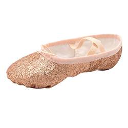 Sneaker Glitzer Mädchen 31 Kinderschuhe Tanzschuhe Warm Dance Ballett Performance Indoor Schuhe Yoga Tanzschuhe Unisex Kinder Wired Run Sneaker (Rose Gold, 29.5 Little Child) von Youyu77