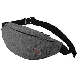 Taschen Aufbewahrung Stehend mit Reißverschluss, verstellbare Taille, Sport-Gürteltasche, Umhängetasche Schultertasche mit verstellbarem Riemen (Grey, One Size) von Youyu77