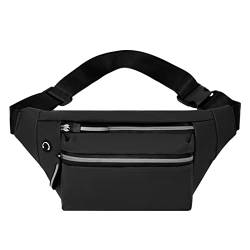 Umhängetaschen Damen Sportlich Männer Fitness Laufen Jogging Gürteltasche Sport Hip Pack Crossbody Geldbörse Boy Fitness Fanny Pack mit Kopfhörerloch Schlüsseletui mit Schlüsselring (Black, One Size) von Youyu77