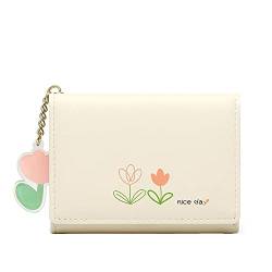 Youyu77 Damen Geldbörsen Groß Günstig Damen Kleine Mode Geldbörse Multi Card ID Bag Damen Geldbörse Clutch Bag Schlüsseletui mit Geldscheinfach und Münzfach (Beige, One Size) von Youyu77