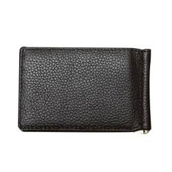 Youyu77 Geldbörsen Männer Klammer Slim Wallet Holder Card Ultra Clip Leather Credit ID Bifold Herrenbrieftasche Schlüsseletui mit Kartenfächern (Black, One Size) von Youyu77