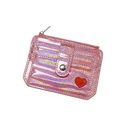 Youyu77 Handyhülle Brieftasche Love Stickerei Geldbörse für Frauen Schnalle Mode Card Tasche Münze Reißverschluss Brieftasche Schlüsseletui mit Geldscheinfach und Münzfach (Pink, 12X0.5X8.5) von Youyu77