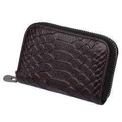 Youyu77 Kleine Geldbörsen Damen Gelb Fashion ID Long Wallet Solid Color Serpentine Frauen Haspe Geldbörse Mehrere Kartenfächer Clutch Bag Handytasche Schlüsselgeldbörse mit (Brown, A) von Youyu77