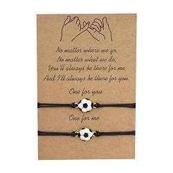 Fußball-Form-Karte Best Friend Armbänder Paare Armbänder für 2 Passende für Sie und Ihn Liebhaber Armband Schmuck für Freundschaft Beziehung Freund Freundin Armbänder Bastelset Jungs von Yowablo