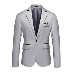 Outwear Herren Mäntel Jacken Hochzeit Anzug Business Casual Herren Stilvolle Oberteile Mantel Solide (L,3Grau) von Yowablo
