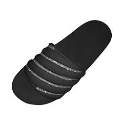 Pantoffel Cord-Slipper Arbeits-Pantoffeln Badelatschen Sommerschuhe Flipflop Flip Flop Badeschlappen Pool Schuhe Slipper Römersandalen Sandalette (38,Schwarz) von Yowablo