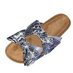 Schuhe Damen Sandalen Bowknot Roman Flat Slippers Casual Beach Indoor & Outdoor (40,Weiß) von Yowablo