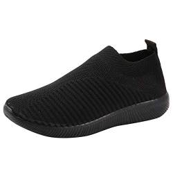 Schuhe Frauen Outdoor Mesh Casual Slip On Bequeme Sohlen Laufen Sportschuhe (38,Schwarz) von Yowablo