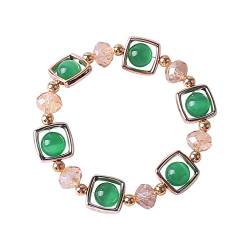 Yowablo Bunte Jade-Kristallarmband-Mode-Farben-kleine frische Damen-Schmucksachen Holzarmbanduhren Herren von Yowablo