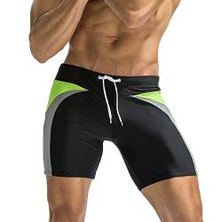 Yowablo Herren Swim Shorts Badehose Badeshorts Schwimmhose Beachshorts Boardshorts Strand Shorts Schnelltrocknend Kurz Kurze Sporthose (L,1Schwarz) von Yowablo