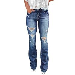 Yowablo Jeans Damen Juniors High Rise Denim Bell Bottom Flares Jeanshosen Herren von Yowablo